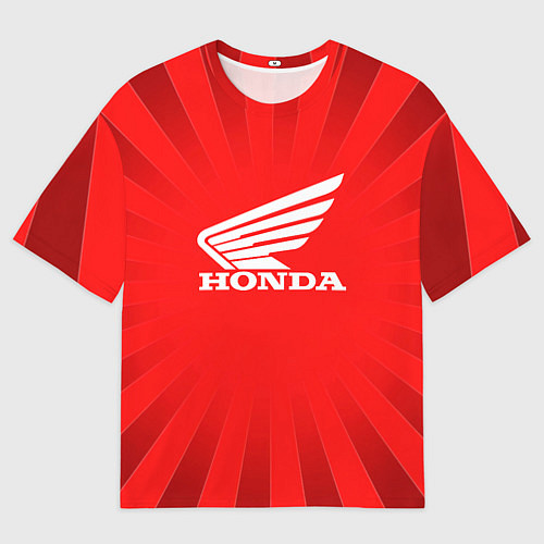 Мужская футболка оверсайз Honda красные линии / 3D-принт – фото 1
