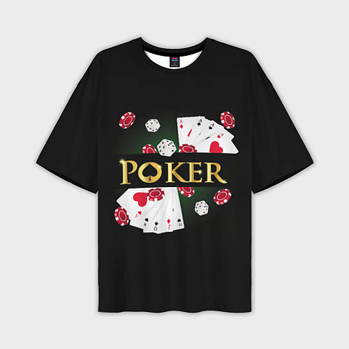 Мужская футболка оверсайз Покер POKER / 3D-принт – фото 1