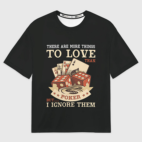 Мужская футболка оверсайз Люблю Покер / 3D-принт – фото 1