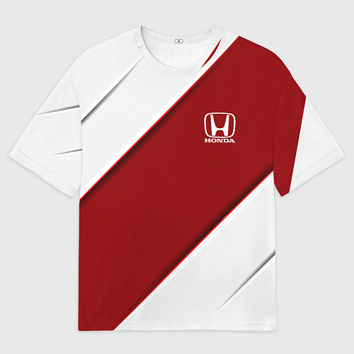 Мужская футболка оверсайз Honda - Red sport / 3D-принт – фото 1