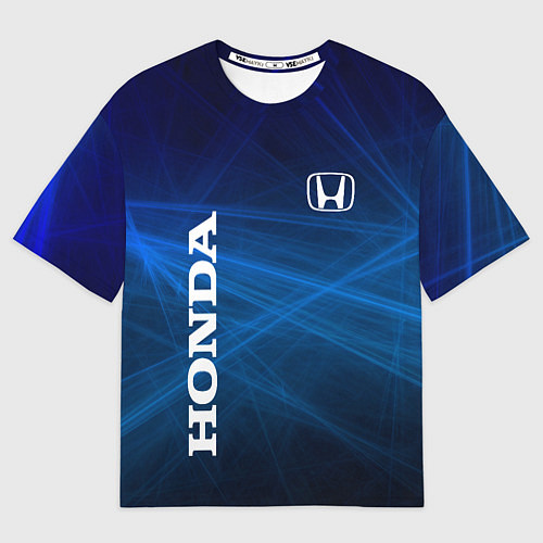 Мужская футболка оверсайз Honda - Blue / 3D-принт – фото 1