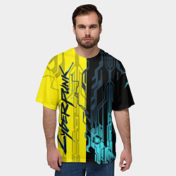Футболка оверсайз мужская CYBERPUNK 2077 Логотип, цвет: 3D-принт — фото 2