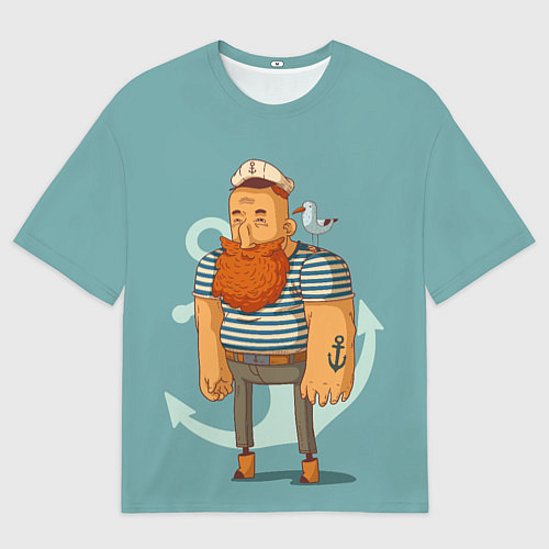 Мужская футболка оверсайз Старый добрый моряк / 3D-принт – фото 1