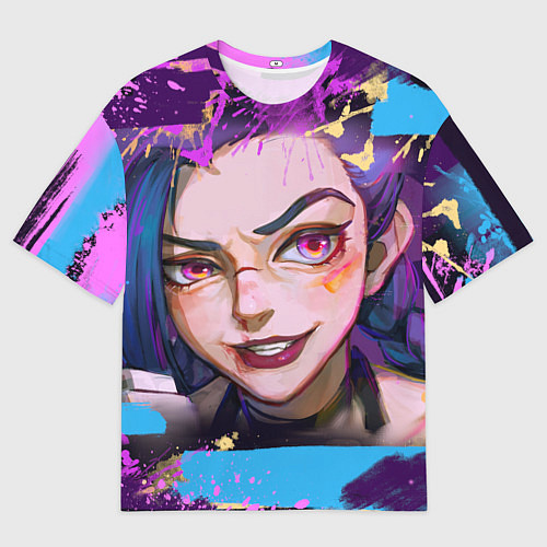 Мужская футболка оверсайз Jinx Arcane граффити / 3D-принт – фото 1