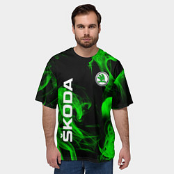 Футболка оверсайз мужская Skoda: Green Smoke, цвет: 3D-принт — фото 2