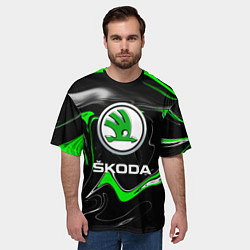 Футболка оверсайз мужская Skoda: Auto Logo, цвет: 3D-принт — фото 2