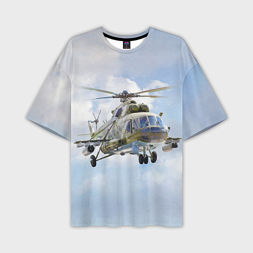 Мужская футболка оверсайз Многоцелевой вертолёт МИ-8 / 3D-принт – фото 1