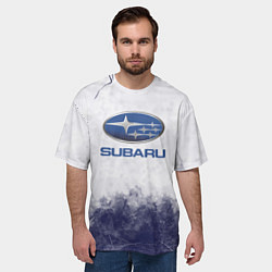 Футболка оверсайз мужская Subaru Трещина, цвет: 3D-принт — фото 2