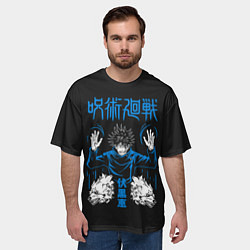 Футболка оверсайз мужская Фушигуро арт, цвет: 3D-принт — фото 2