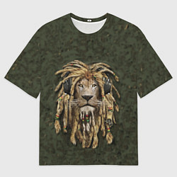 Мужская футболка оверсайз Лев в дредах