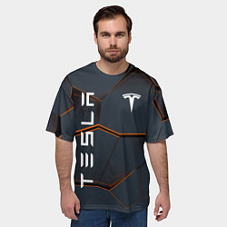 Футболка оверсайз мужская Tesla текстура, цвет: 3D-принт — фото 2
