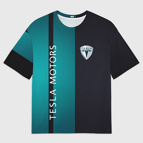 Мужская футболка оверсайз Tesla - Motors auto / 3D-принт – фото 1