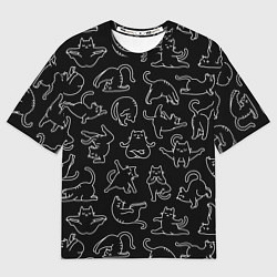 Мужская футболка оверсайз КОТИКИ и ЙОГА