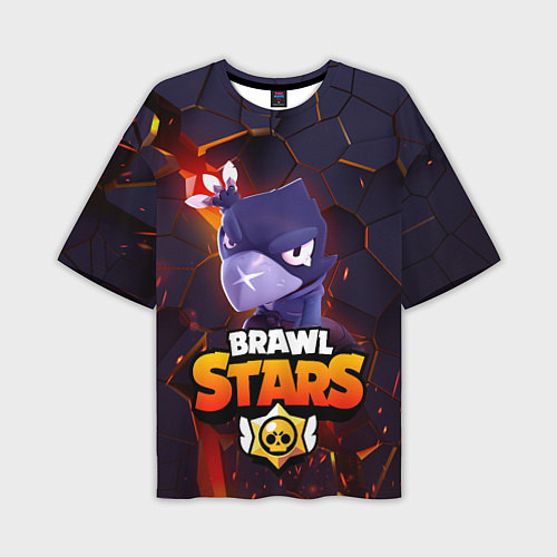 Мужская футболка оверсайз ВОРОН - БРАВО СТАРС Brawl Stars / 3D-принт – фото 1