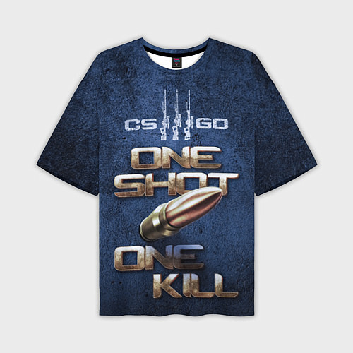 Мужская футболка оверсайз One Shot One Kill CS GO / 3D-принт – фото 1
