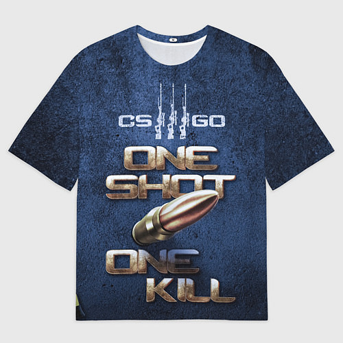 Мужская футболка оверсайз One Shot One Kill CS GO / 3D-принт – фото 1
