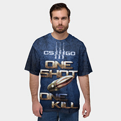Футболка оверсайз мужская One Shot One Kill CS GO, цвет: 3D-принт — фото 2