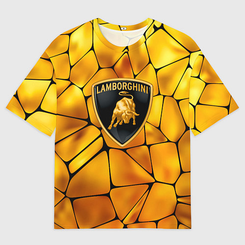 Мужская футболка оверсайз Lamborghini Gold плиты / 3D-принт – фото 1