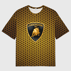 Мужская футболка оверсайз Lamborghini gold соты