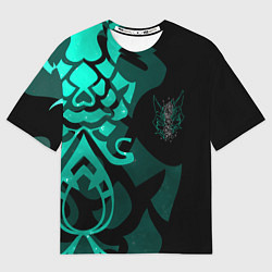 Футболка оверсайз мужская МАСКА И ТАТУИРОВКА СЯО XIAO ГЕНШИН, цвет: 3D-принт