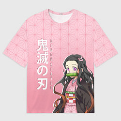 Футболка оверсайз мужская НЕДЗУКО DEMON SLAYER КЛИНОК, цвет: 3D-принт