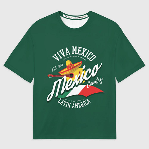 Мужская футболка оверсайз Мексика Mexico / 3D-принт – фото 1