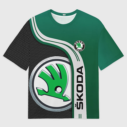 Мужская футболка оверсайз SKODA AUTO ШКОДА АВТО / 3D-принт – фото 1