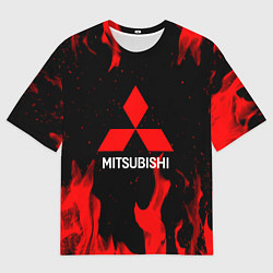 Футболка оверсайз мужская Mitsubishi Red Fire, цвет: 3D-принт