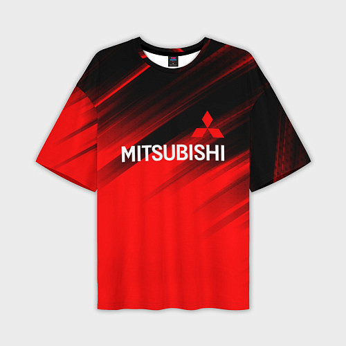 Мужская футболка оверсайз Mitsubishi - Red Sport / 3D-принт – фото 1