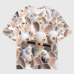 Мужская футболка оверсайз Куча бешеных кроликов