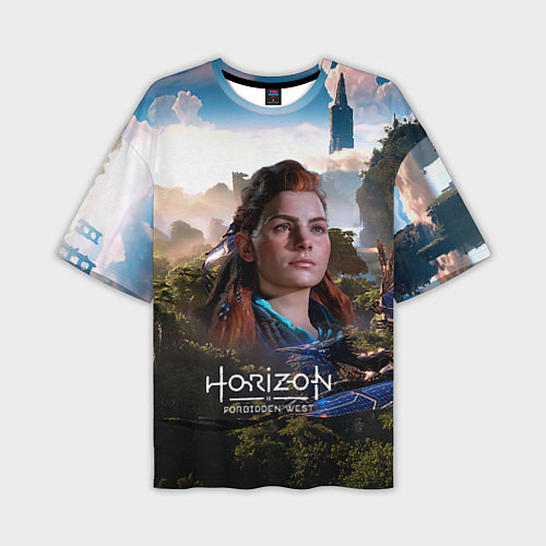Мужская футболка оверсайз Aloy Horizon Forbidden West game / 3D-принт – фото 1