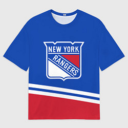Мужская футболка оверсайз New York Rangers Нью Йорк Рейнджерс