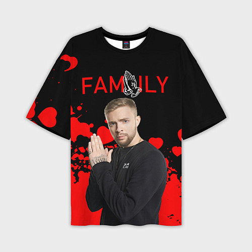 Мужская футболка оверсайз Егор Крид: Family / 3D-принт – фото 1