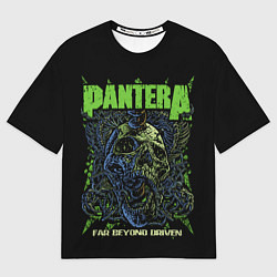 Футболка оверсайз мужская Pantera green череп, цвет: 3D-принт