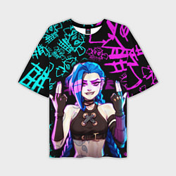 Футболка оверсайз мужская JINX ДЖИНКС NEON PATTERN, цвет: 3D-принт