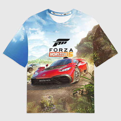 Мужская футболка оверсайз Forza Horizon 5 AMG / 3D-принт – фото 1
