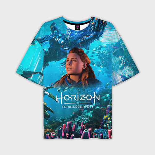 Мужская футболка оверсайз Horizon Forbidden West Подводный мир / 3D-принт – фото 1