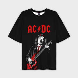 Футболка оверсайз мужская AC DC Ангус Янг гитарист, цвет: 3D-принт