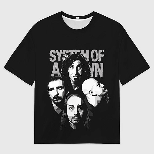 Мужская футболка оверсайз System of a Down рок группа / 3D-принт – фото 1