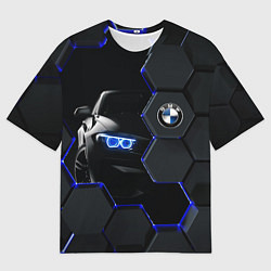 Мужская футболка оверсайз BMW НЕОН СОТЫ