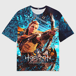 Мужская футболка оверсайз Horizon Forbidden West - Элой арт