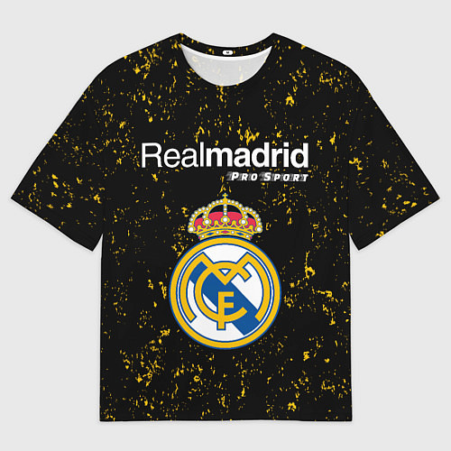 Мужская футболка оверсайз РЕАЛ МАДРИД Pro Sport Потертости / 3D-принт – фото 1
