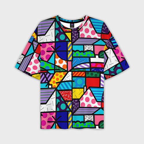 Мужская футболка оверсайз Ромеро Бритто красочный узор / 3D-принт – фото 1