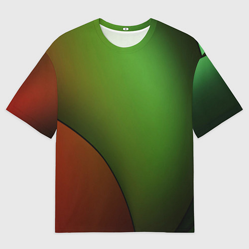 Мужская футболка оверсайз 3х-цветная спираль / 3D-принт – фото 1