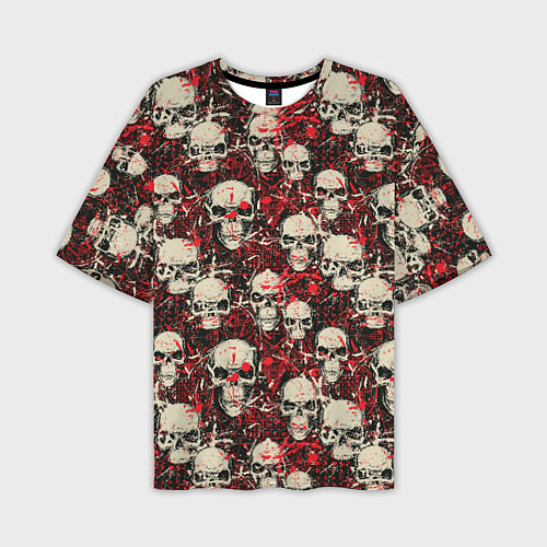 Мужская футболка оверсайз Кровавые Черепа Skulls / 3D-принт – фото 1