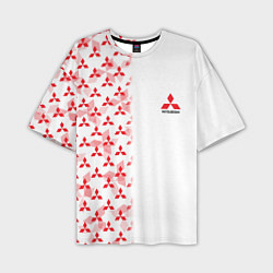 Мужская футболка оверсайз Mitsubishi Mini logo Half pattern