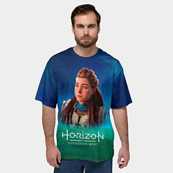 Футболка оверсайз мужская Horizon Forbidden West Sky, цвет: 3D-принт — фото 2