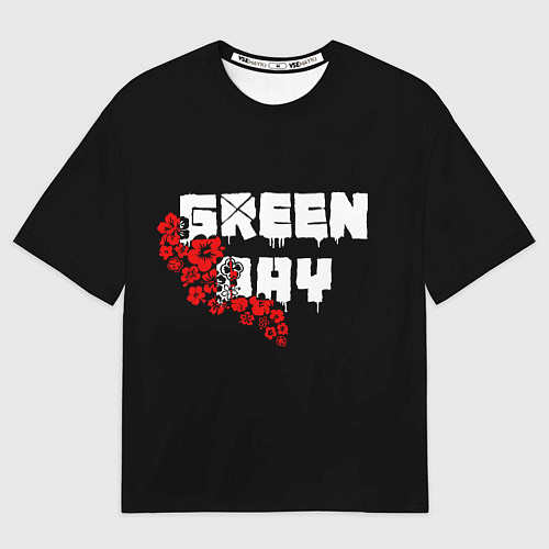 Мужская футболка оверсайз Green day Цветы / 3D-принт – фото 1