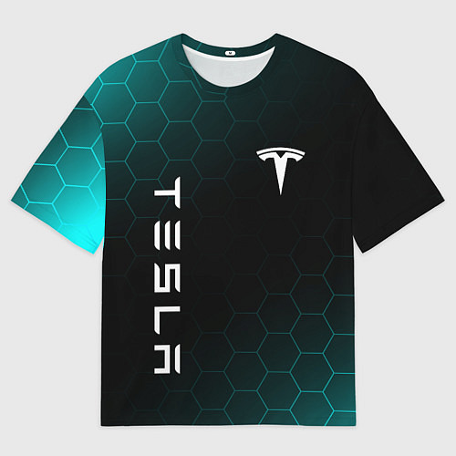 Мужская футболка оверсайз ТЕСЛА TESLA / 3D-принт – фото 1
