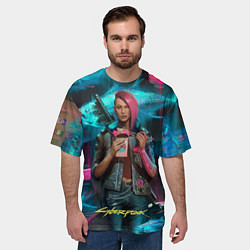 Футболка оверсайз мужская Cyberpunk Ви, цвет: 3D-принт — фото 2